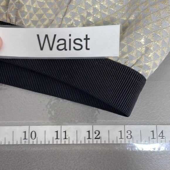 Anthropologie Ganni Mini Skirt Programme Triangle Pockets Gray Gold Medium M - Picture 8 of 14